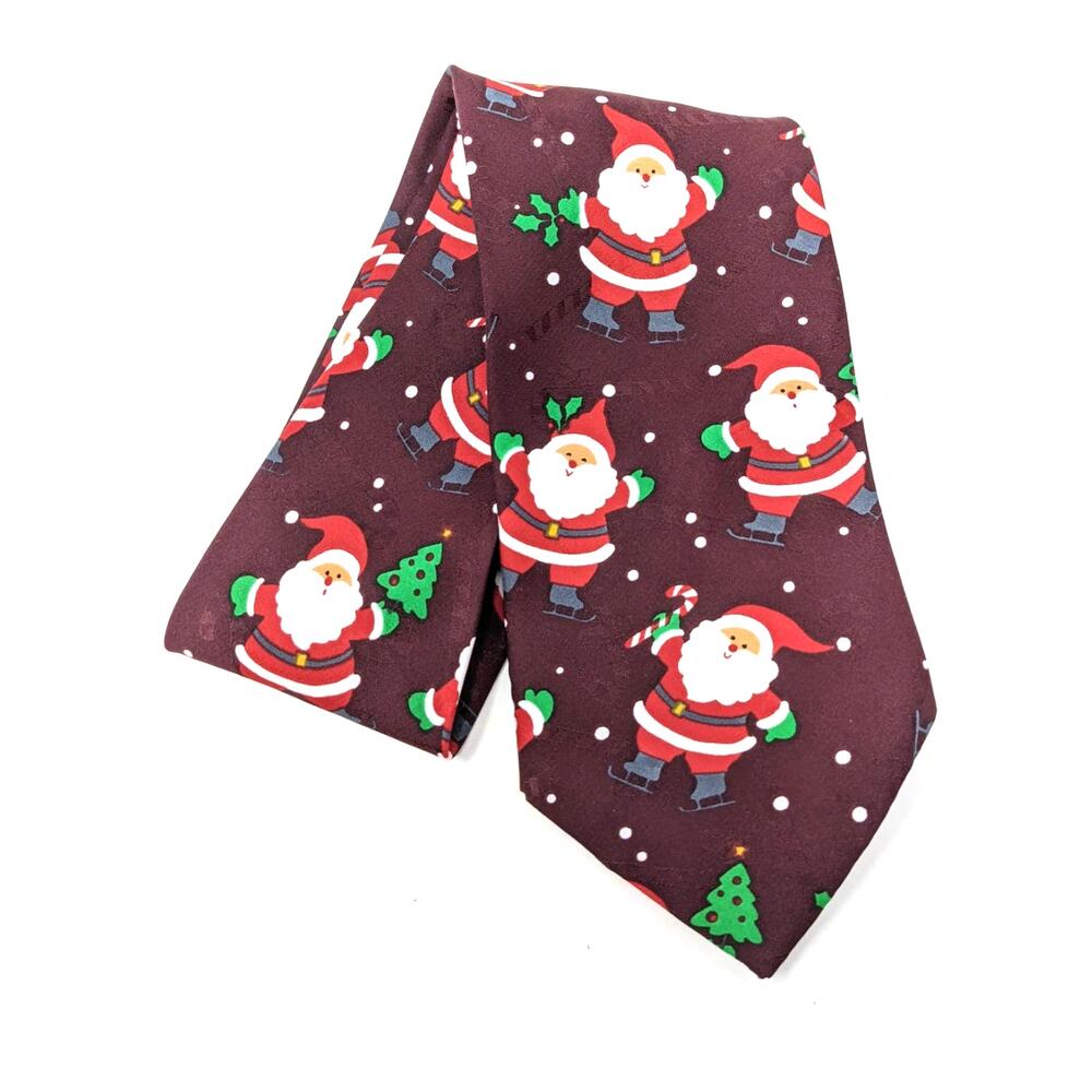 Hallmark Novelty Christmas Santa Claus‎ Neck Tie Holidays Snow